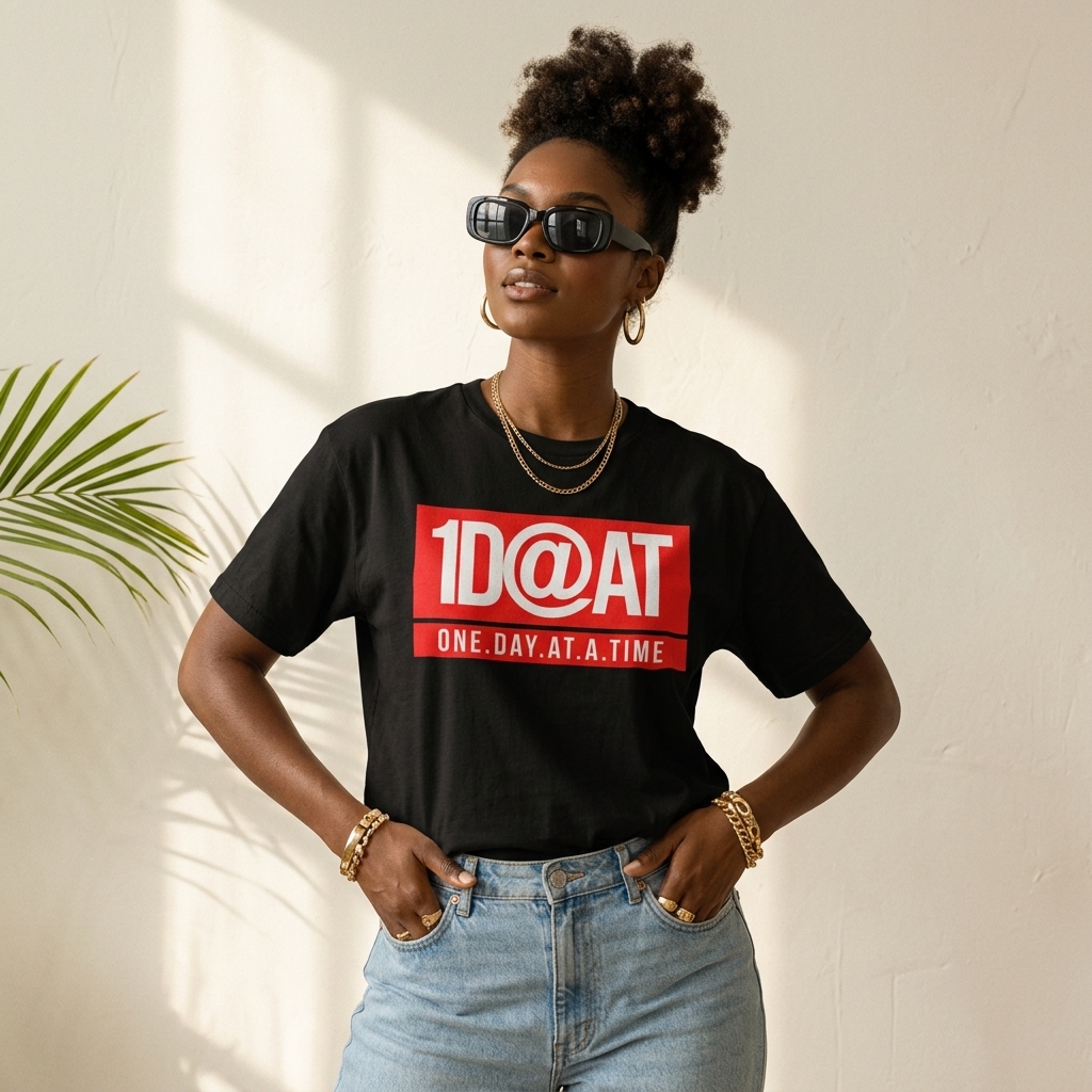 ONE DAY AT A TIME TEE — ONE DAY AT A TIME